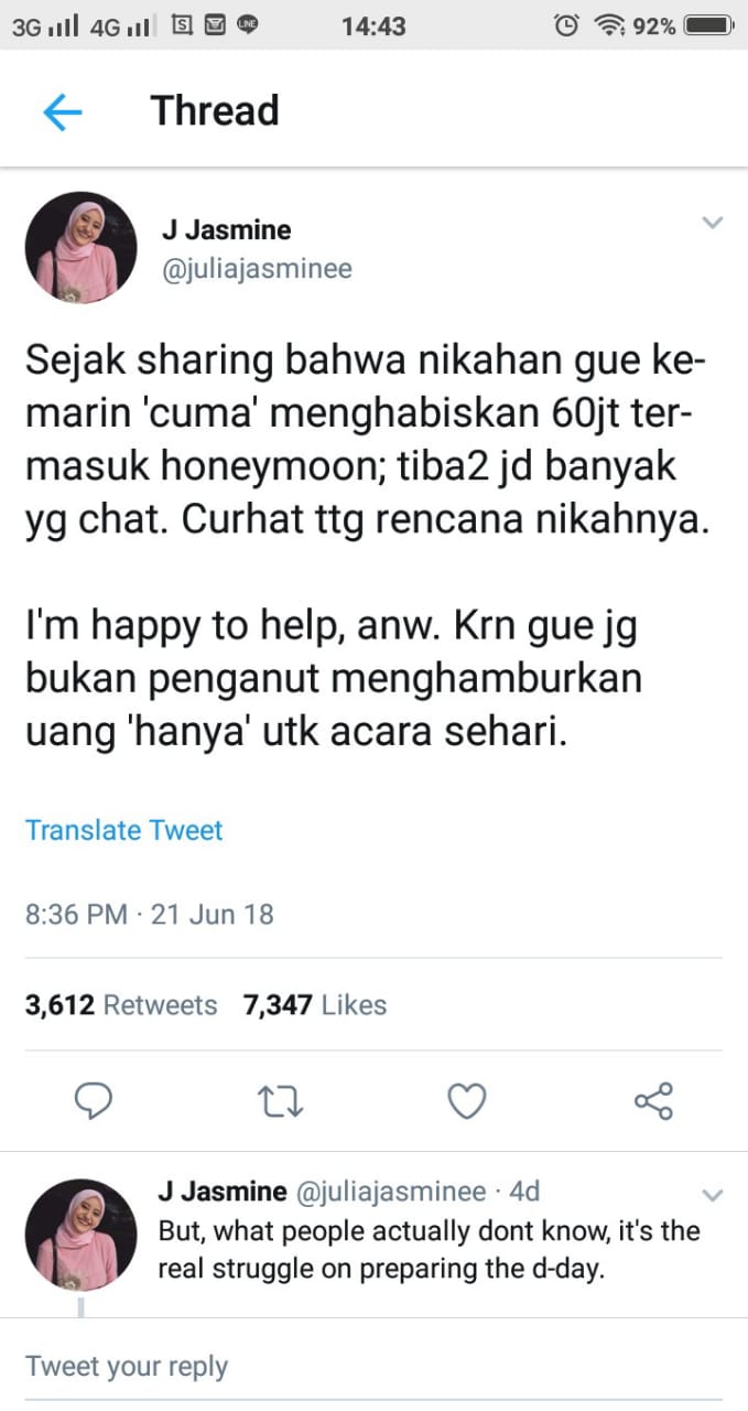 Inspirasi Perencanaan Nikah On Budget Ala Julia Jasmine. Pantas Saja Viral, Jadi Hemat Sih