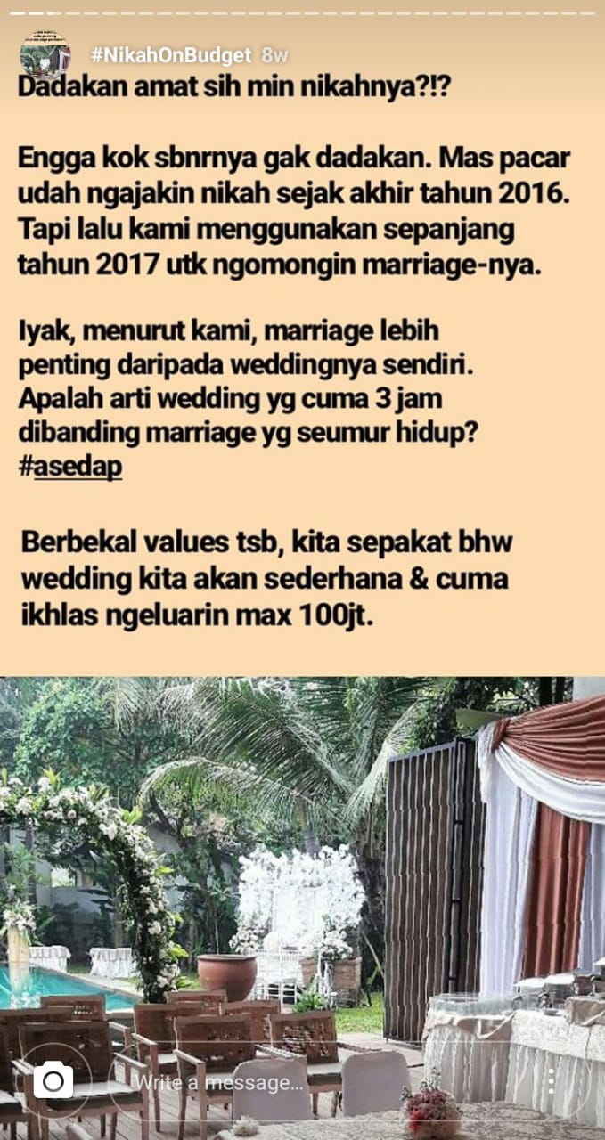 Inspirasi Perencanaan Nikah On Budget Ala Julia Jasmine. Pantas Saja Viral, Jadi Hemat Sih