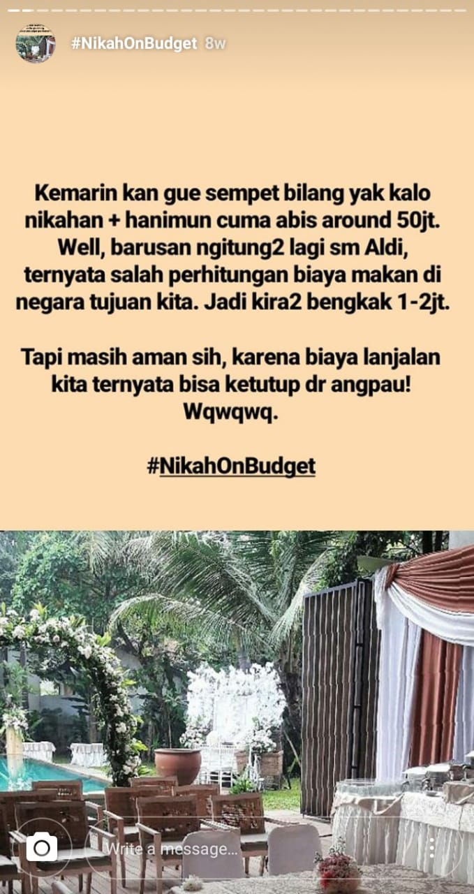 Inspirasi Perencanaan Nikah On Budget Ala Julia Jasmine. Pantas Saja Viral, Jadi Hemat Sih