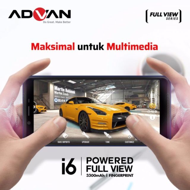 Advan i6 punya layar full view display HD 5,5 inchi dengan rasio 18:9