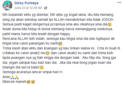 Percaya Jodoh di Tangan Tuhan, Cowok ini Relakan Pacar 6 Tahunnya Menikah dengan Pria Lain. Salut!