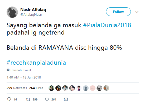 20 Tagar #RecehkanPialaDunia ini Mungkin Bisa Sedikit Obati Kecewa Karena Jagoanmu Kalah. Kocaklah~