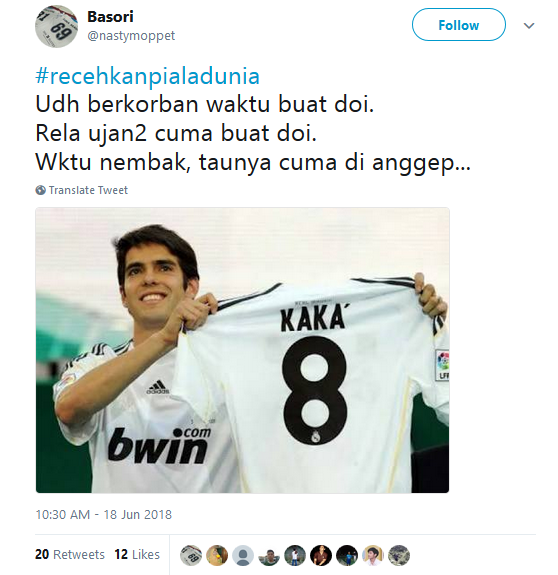 20 Tagar #RecehkanPialaDunia ini Mungkin Bisa Sedikit Obati Kecewa Karena Jagoanmu Kalah. Kocaklah~