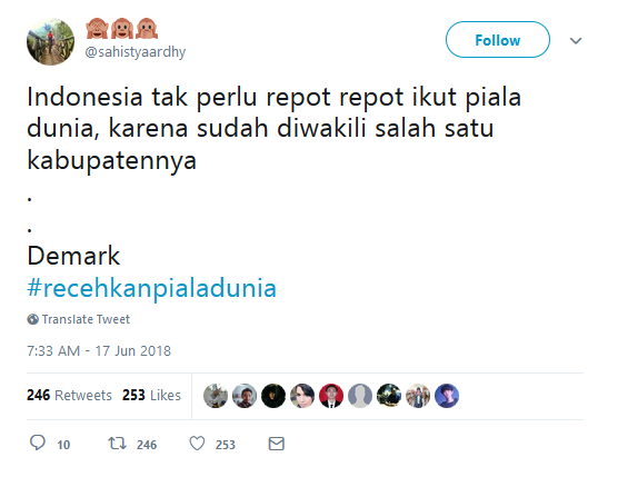 20 Tagar #RecehkanPialaDunia ini Mungkin Bisa Sedikit Obati Kecewa Karena Jagoanmu Kalah. Kocaklah~