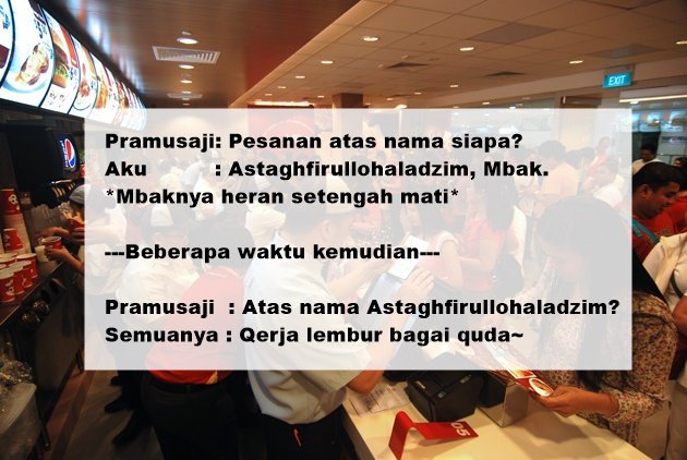 11 Rekomendasi Nama Gokil yang Bisa Dipakai Saat Pesan Makanan. Asal Jangan Sampai Lupa Ambilnya sih