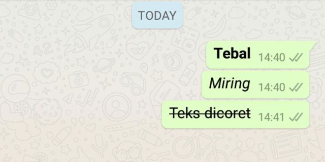 text style di Whatsapp