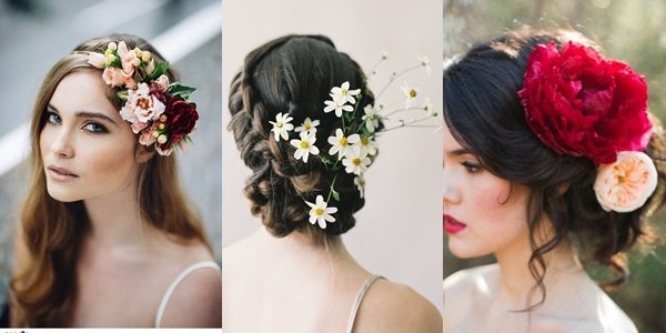 13+ Inspirasi Bridal Hair Do dengan Aksesori Bunga yang Memesona. Tanpa Mahkota, Tetap Terpancar Auranya