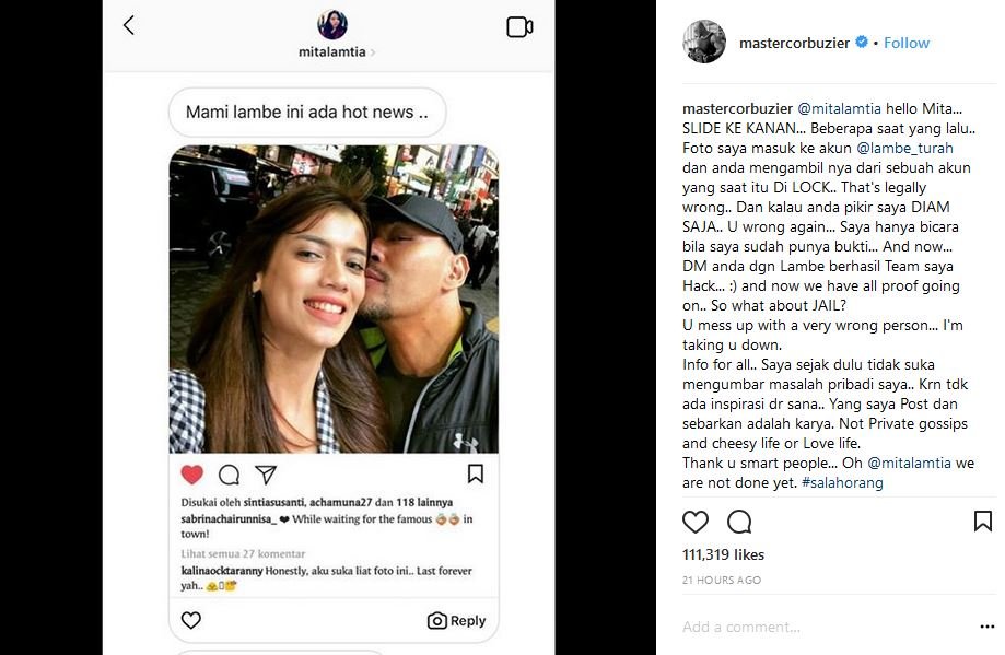 Fotonya Masuk Akun Gosip, Deddy Corbuzier Diam-Diam Ciduk Orang yang Menyebarkannya. Nyari Perkara~