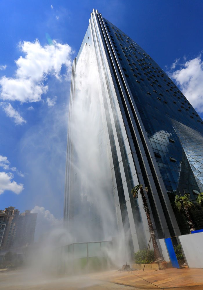 Air Terjun Setinggi 106 Meter Dibangun di Gedung Pencakar Langit di China. Memang Gila Sih Idenya!