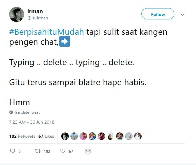 15 Tweet dari Warganet yang Buktiin Bahwa Berpisah itu Mudah. Ini nih, yang Jauh Lebih Susah~