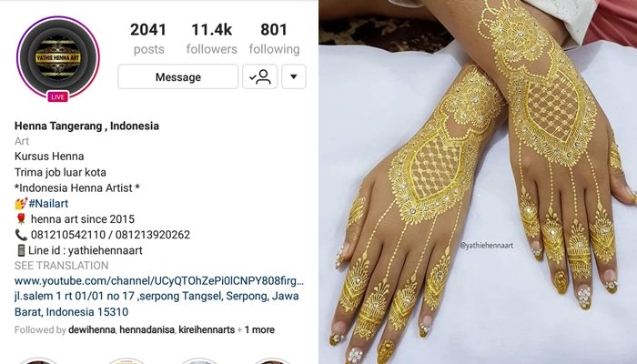 Cek 6 Henna Artist Rekomendasi Hipwee yang Tenar di Instagram Ini. Tak Hanya Wajah, Tanganmu Juga Bisa Jadi Cantik