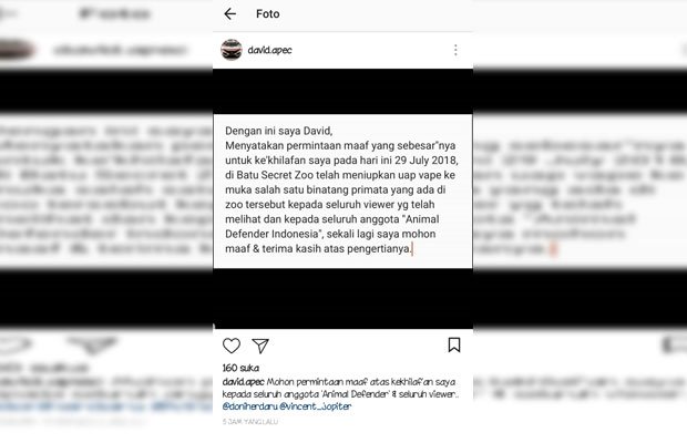 Gara-gara Hembuskan Asap Vape ke Monyet, Pemuda ini Dihujat Warganet. Lagian, Iseng Kok Keterlaluan?