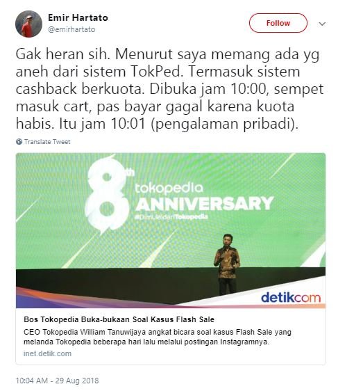 Pecat Puluhan Karyawan, Tokopedia Akui Adanya Kecurangan Sewaktu Flashsale. Pantesan Langsung Abis