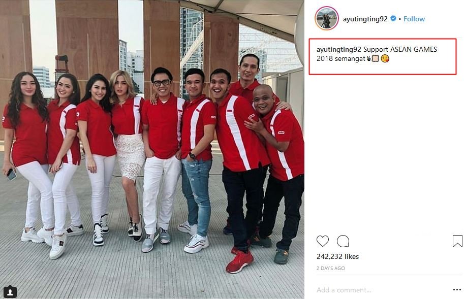 Sudah Tiga Hari, Warganet 'Buru' Postingan Ayu Ting Ting yang Salah Tulis Asian Games jadi ASEAN Games