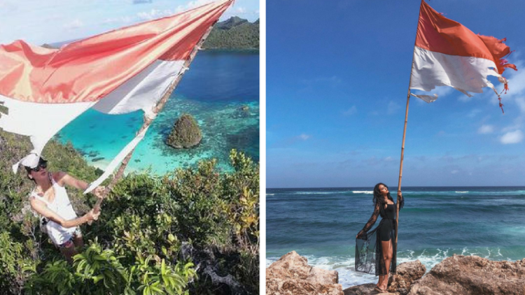 Posting Foto Bendera Robek, Anya Geraldine dan Nadine Chandrawinata Terancam Sanksi. Apa Sebabnya?