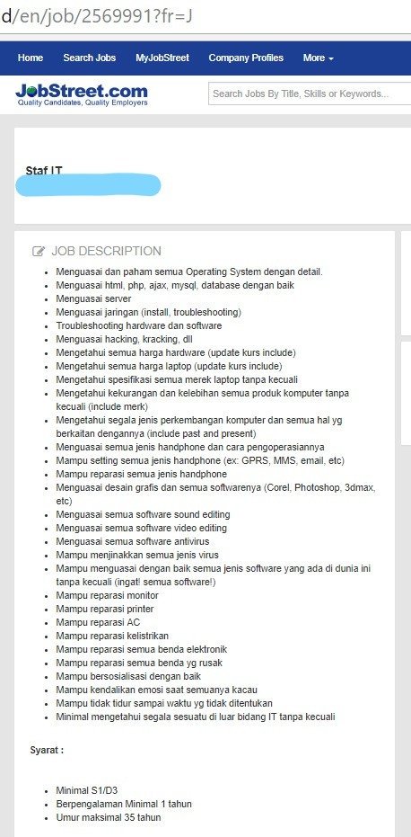 Buka Loker untuk Staf IT dengan Jobdesk Berlebihan, Perusahaan ini Dibilang Lagi Nyari Dewa. Kocak!