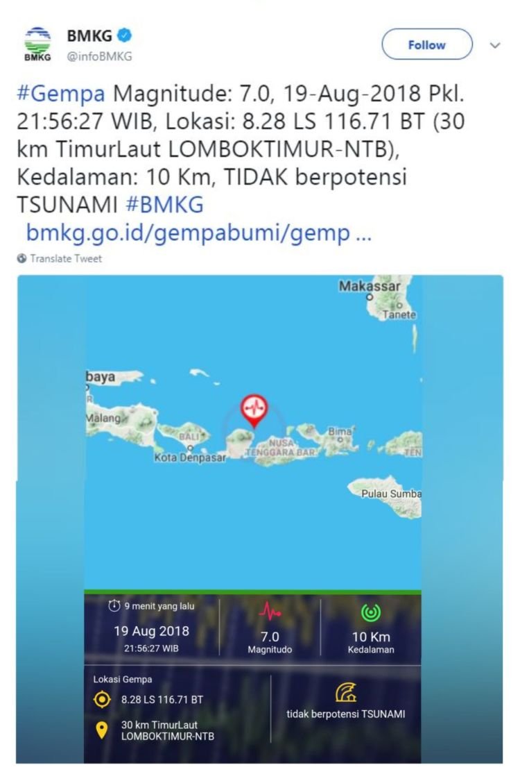 4 Alasan Kenapa Gempa Terus Terjadi di Lombok, Setelah Hampir Tiga Minggu Berlalu