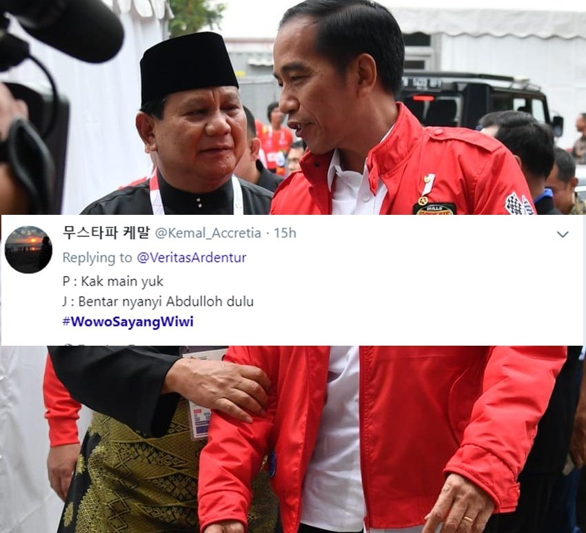 Jokowi dan Prabowo Berpelukan, Warganet pun Bikin Kutipan Kocak nan Romantis. Gini dong, Adem~ :