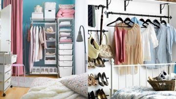 15 Inspirasi Open Wardrobe Cantik Memikat di Kamar. Berasa Lagi Belanja di Rumah Sendiri Sih Kalau Dipajang Begini