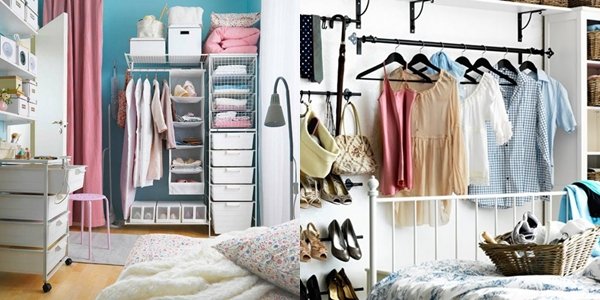 15 Inspirasi Open Wardrobe Cantik Memikat di Kamar. Berasa Lagi Belanja di Rumah Sendiri Sih Kalau Dipajang Begini