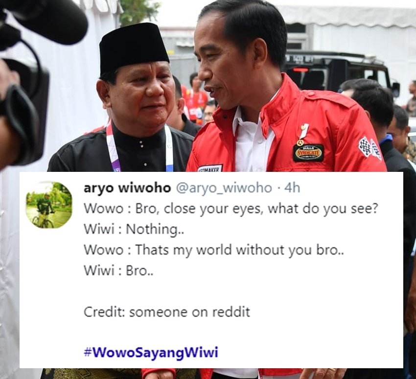 Jokowi dan Prabowo Berpelukan, Warganet pun Bikin Kutipan Kocak nan Romantis. Gini dong, Adem~ :