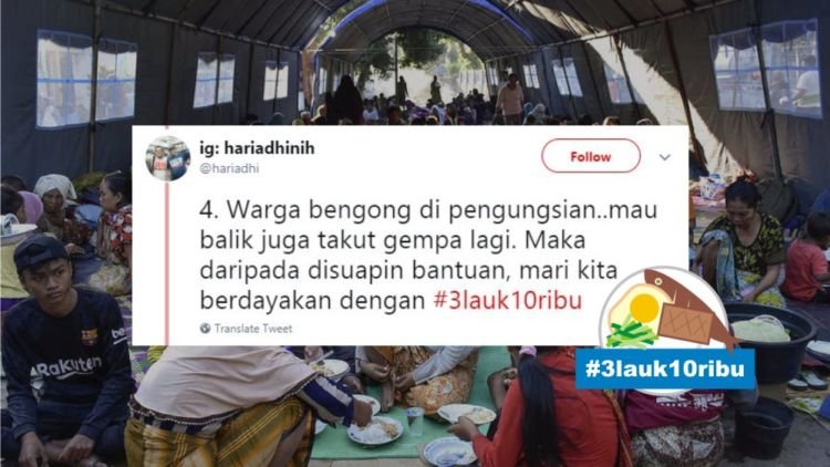 Bangkit dari Gempa Lombok dengan Memberdayakan Pengungsi. Gerakan #3lauk10ribu Ini Inspiratif Banget