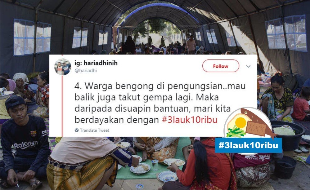 Bangkit dari Gempa Lombok dengan Memberdayakan Pengungsi. Gerakan #3lauk10ribu Ini Inspiratif Banget