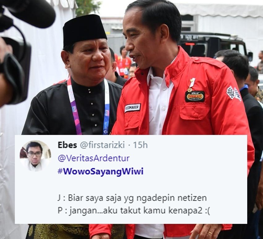 Jokowi dan Prabowo Berpelukan, Warganet pun Bikin Kutipan Kocak nan Romantis. Gini dong, Adem~ :