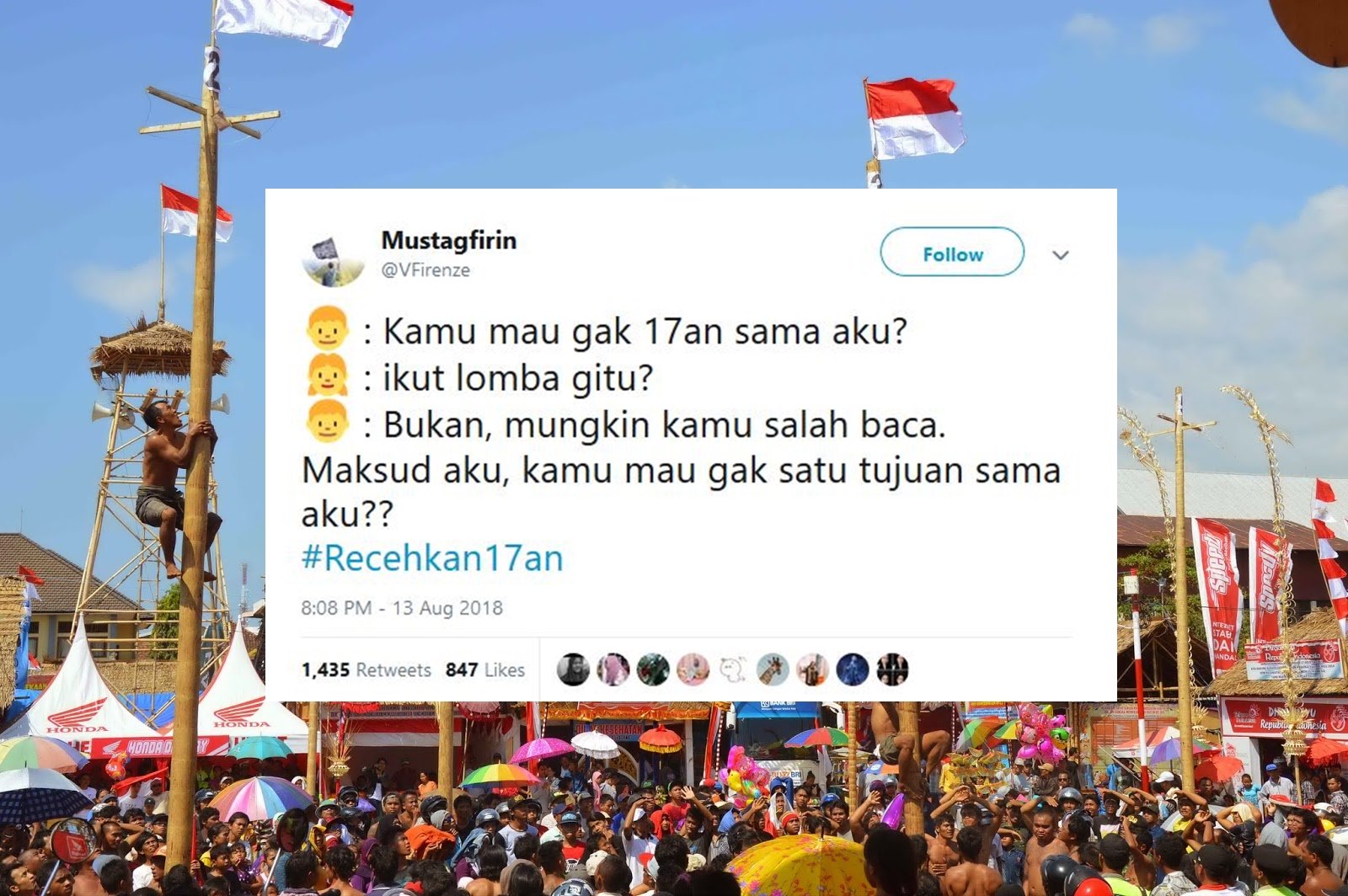 Ikut Semarakkan 17 Agustus, Warganet Malah Ngejokes Receh Pakai Tagar #Recehkan17an. Kocak Abis!