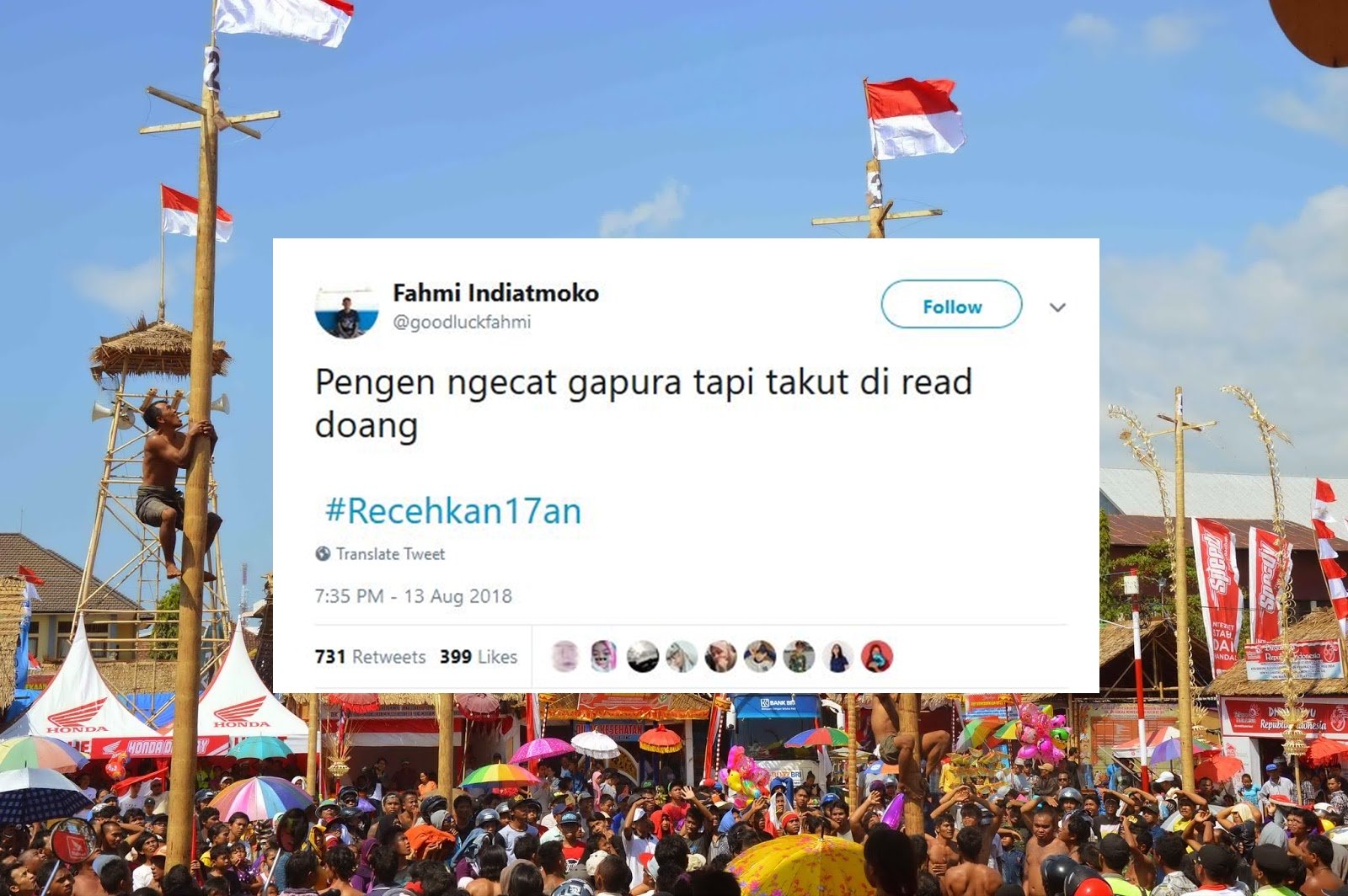 Ikut Semarakkan 17 Agustus, Warganet Malah Ngejokes Receh Pakai Tagar #Recehkan17an. Kocak Abis!