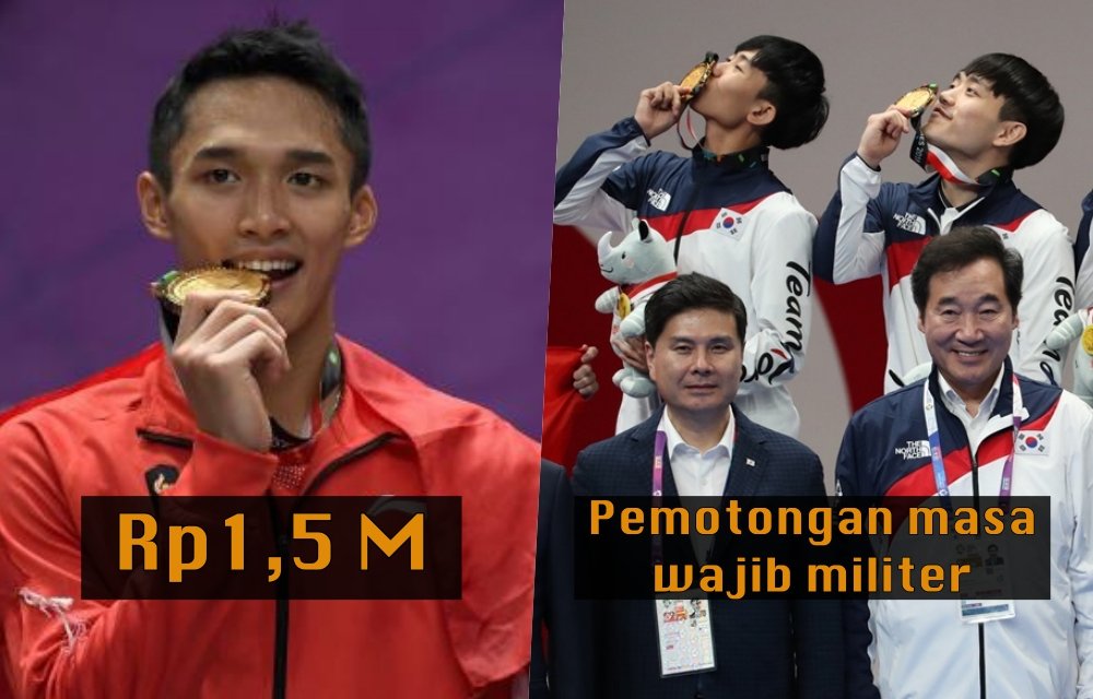 Hadiah Peraih Medali Emas Asian Games dari 7 Negara. Indonesia Dapat 1,5 M, Negara Lain Berapa ya?