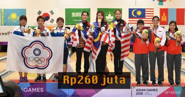 Hadiah Peraih Medali Emas Asian Games dari 7 Negara. Indonesia Dapat 1,5 M, Negara Lain Berapa ya?