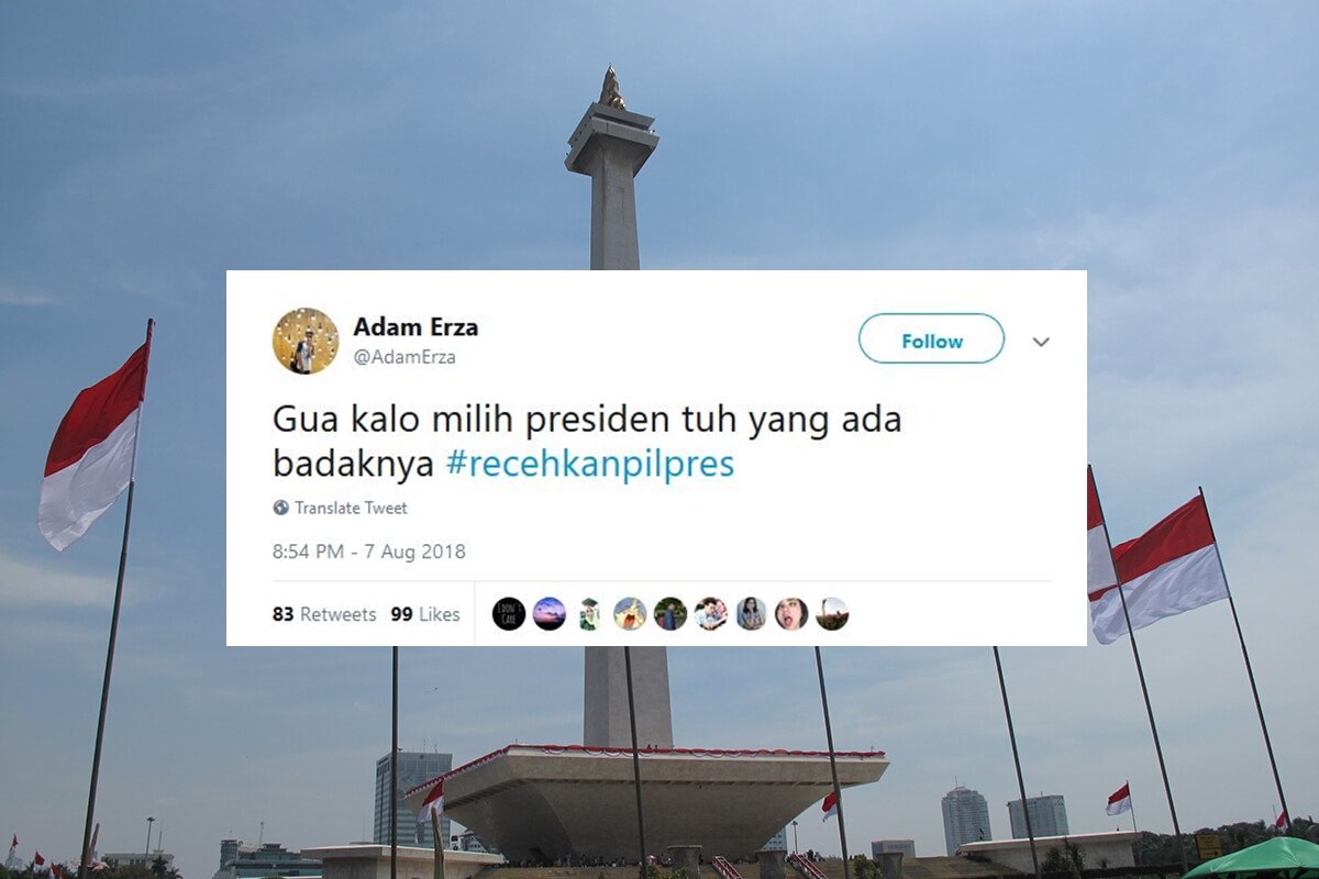 16 Tweet #RecehkanPilpres ini Jadi Obat Pereda Tensi Tinggi Saat Warganet Ngomongin Politik. Woles~