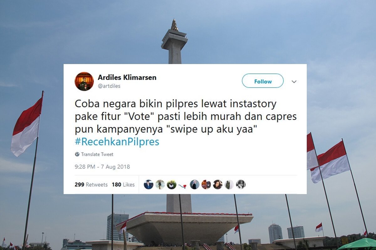 16 Tweet #RecehkanPilpres ini Jadi Obat Pereda Tensi Tinggi Saat Warganet Ngomongin Politik. Woles~