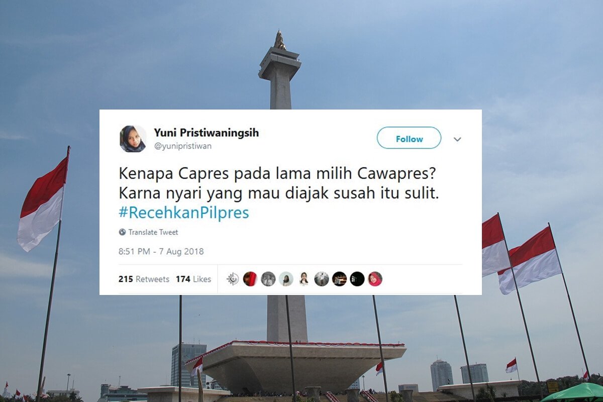 16 Tweet #RecehkanPilpres ini Jadi Obat Pereda Tensi Tinggi Saat Warganet Ngomongin Politik. Woles~