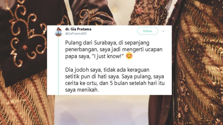 Belajar dari Kisah Cinta dr. Gia Pratama: Jodoh Pasti Datang Saat Waktunya Telah Tiba!