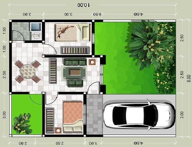 Ide Denah Rumah Paviliun Minimalis 1 Kamar, Cocok buat Pengantin Baru