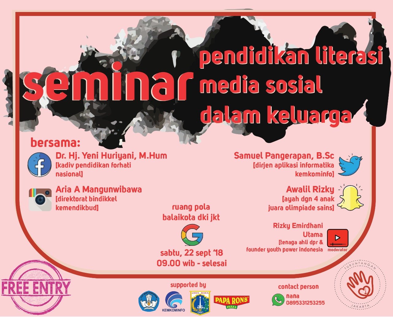 TurunTangan Jakarta Gelar Seminar Pendidikan Literasi Media Sosial dalam Keluarga. Yuk Ikutan!