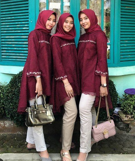 kebaya simple kombinasi celana polos