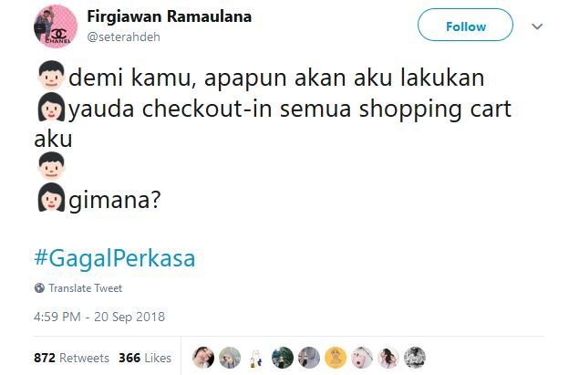 20 Tweet #GagalPerkasa ini Bakal Bikin Kamu Hati-Hati buat Deketin Gebetan. Jangan Sampai Kejadian!