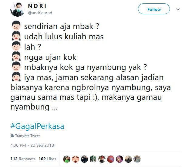 20 Tweet #GagalPerkasa ini Bakal Bikin Kamu Hati-Hati buat Deketin Gebetan. Jangan Sampai Kejadian!