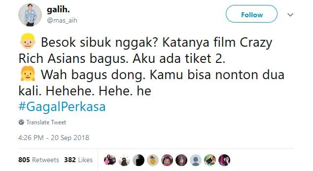 20 Tweet #GagalPerkasa ini Bakal Bikin Kamu Hati-Hati buat Deketin Gebetan. Jangan Sampai Kejadian!