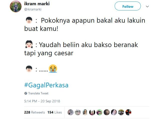 20 Tweet #GagalPerkasa ini Bakal Bikin Kamu Hati-Hati buat Deketin Gebetan. Jangan Sampai Kejadian!