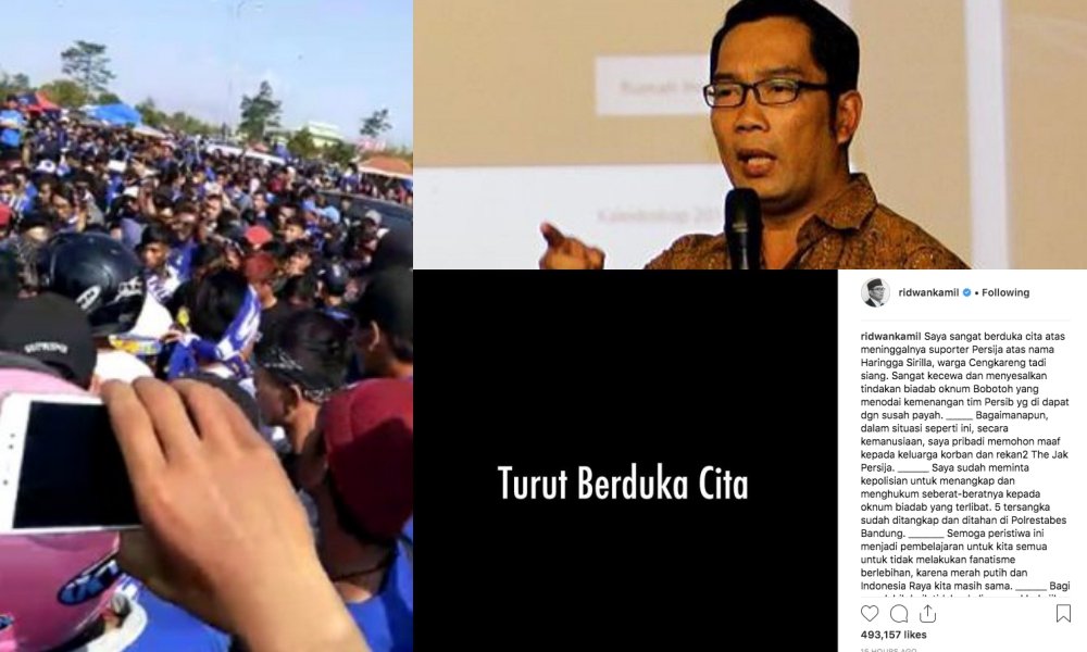 Suporter Persija Meninggal Dikeroyok Bobotoh. Ridwan Kamil: Lebih Baik Tidak Ada Liga Sepak Bola