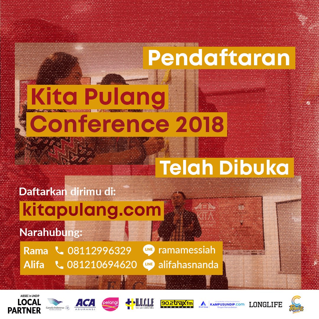 Pendaftaran Kita Pulang Conference Segera Berakhir. Yuk Siapkan Dirimu sebagai Pemantik Perubahan!