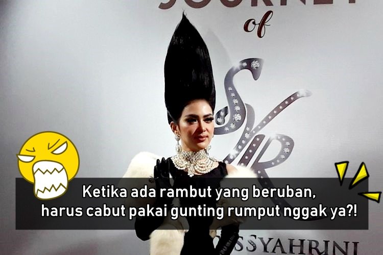 Menerka 10 Kesulitan Syahrini Ketika Berdandan dengan Jambul Khatulistiwanya. Wow, Manjyaaah!