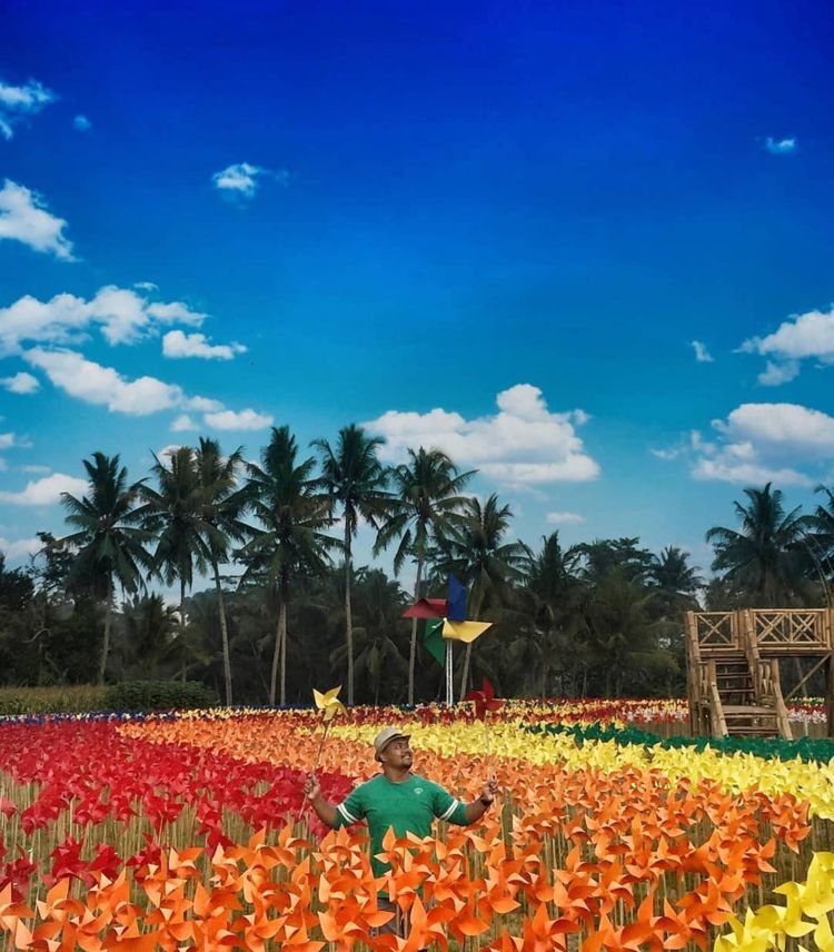 Berfoto dengan Kitiran Warna-Warni di Taman Dewari. Destinasi yang Hits dan Instagramable di Magelang!