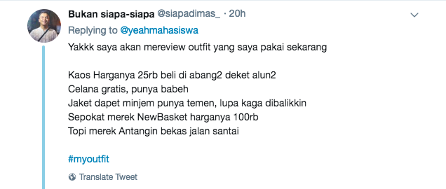 Nggak Mau Kalah sama Anak Horang Kayah, inilah 18 Review Outfit Ala Warganet Twitter. Irit, Beb~