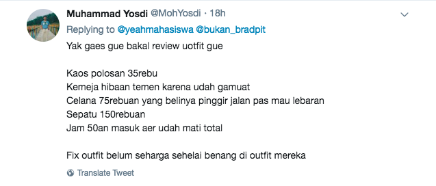 Nggak Mau Kalah sama Anak Horang Kayah, inilah 18 Review Outfit Ala Warganet Twitter. Irit, Beb~