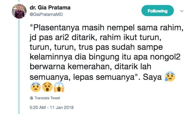 Plasenta Ditarik Paksa Sampai Rahim Ikut Keluar, Ini 4 Alasan untuk Nggak Melahirkan di Dukun Beranak